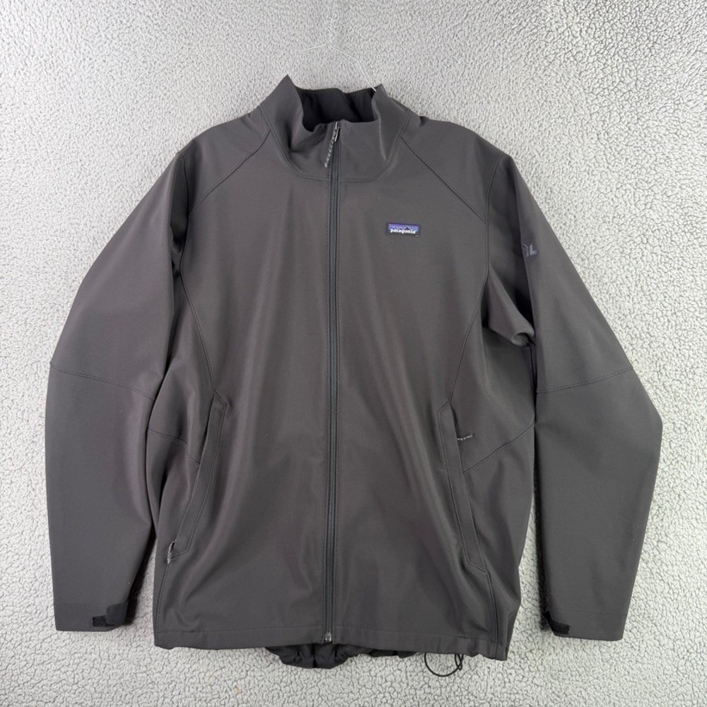 Patagonia Adze Jacket Mens XXL Black Softshell Full Zip Grid Fleece 83526